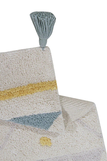 wasbaar tapijt - azteca vintage blue - Lorena Canals